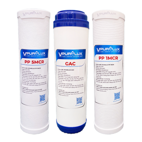 Combo bộ lõi lọc thô 123 RO Vpurelux