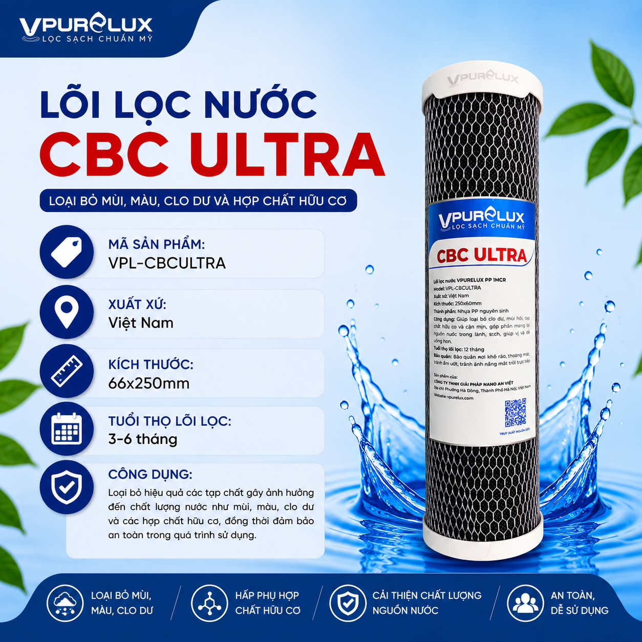 Lõi lọc nước CBC Ultra Vpurelux - Ảnh 3