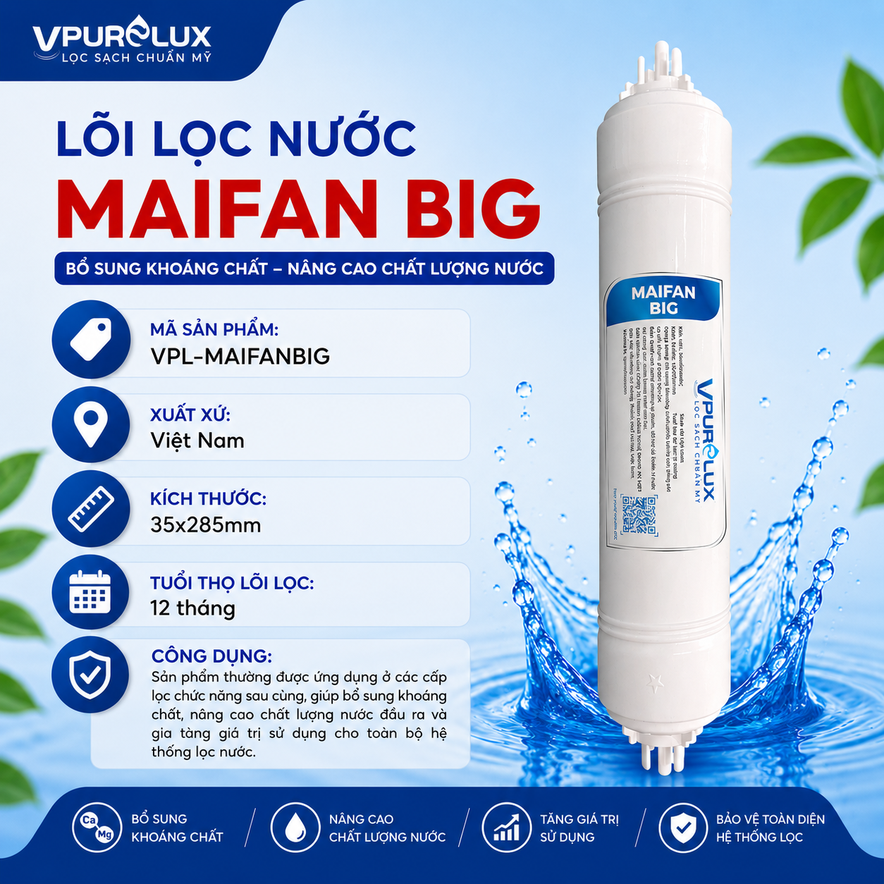 Lõi lọc nước Maifan Big Vpurelux - Ảnh 3