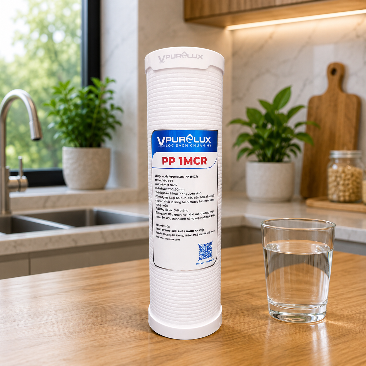 Lõi lọc nước PP 1mcr Vpurelux - Ảnh 2