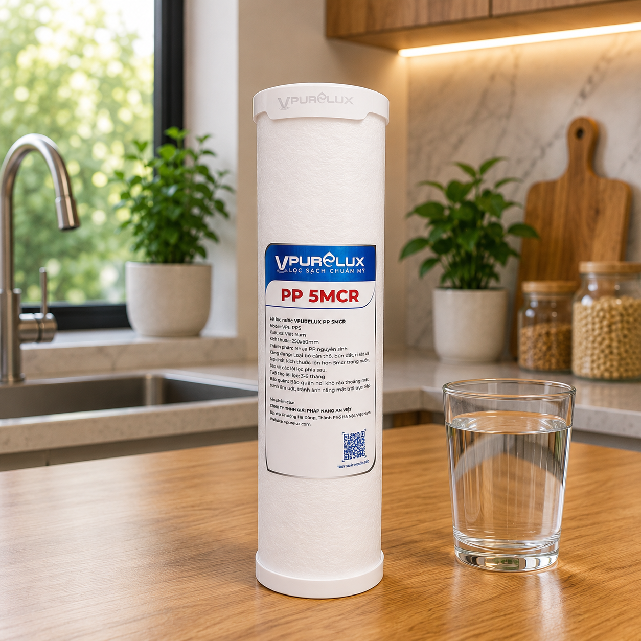 Lõi lọc nước PP 5mcr Vpurelux - Ảnh 2