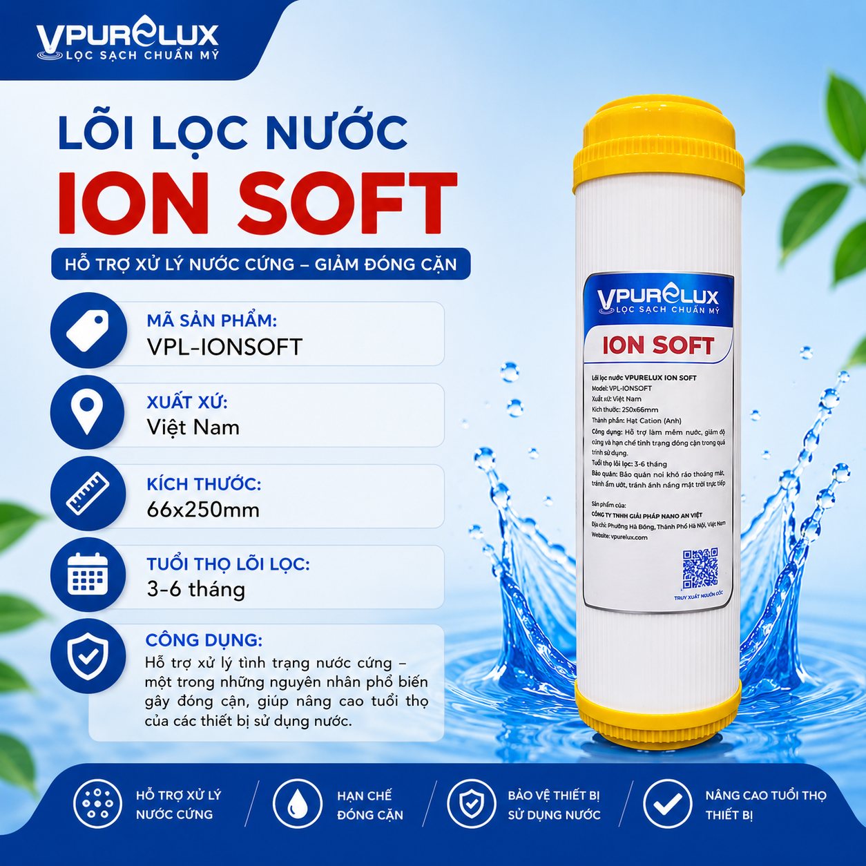 Lõi lọc nước Ion Soft Vpurelux - Ảnh 3