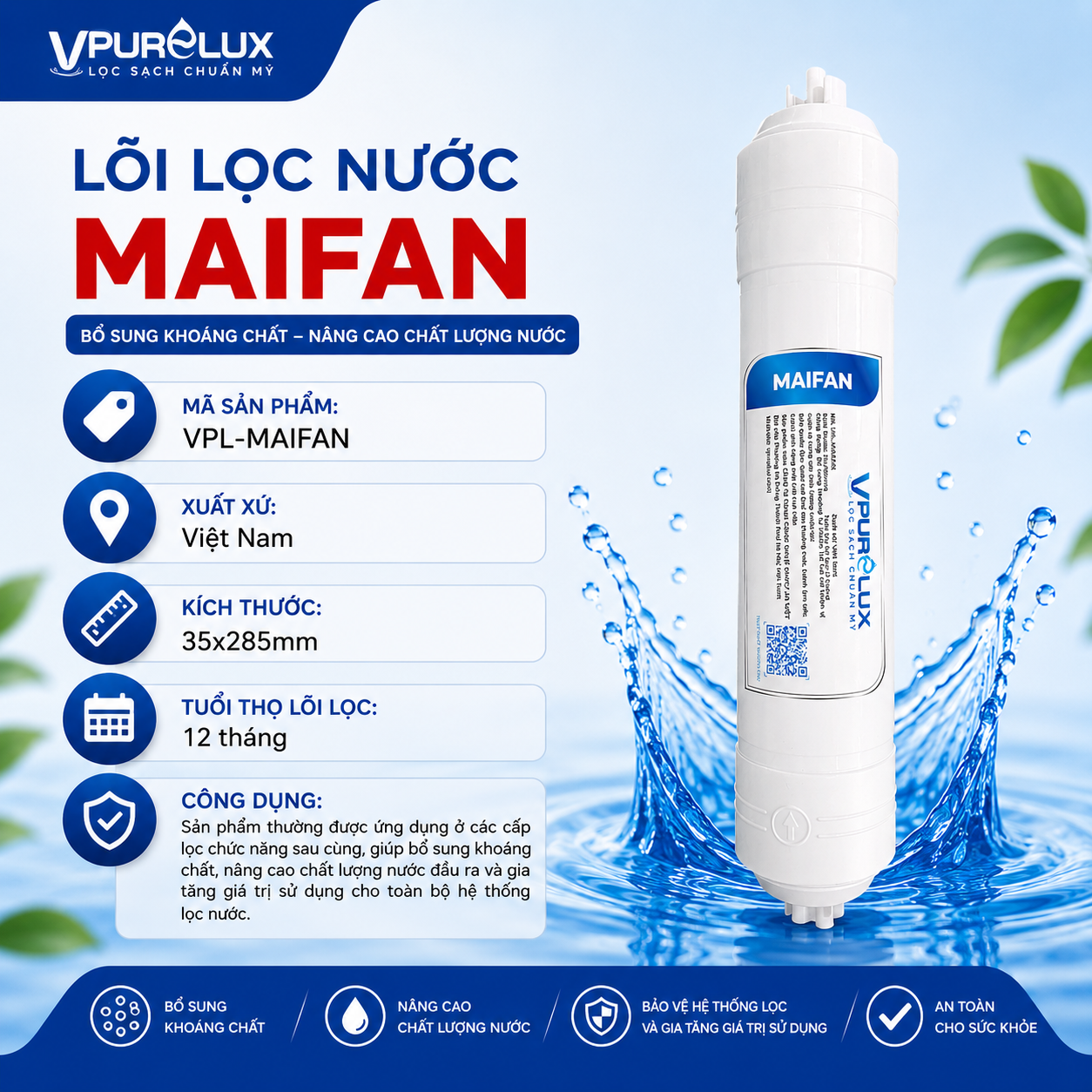 Lõi lọc nước Maifan Vpurelux - Ảnh 3