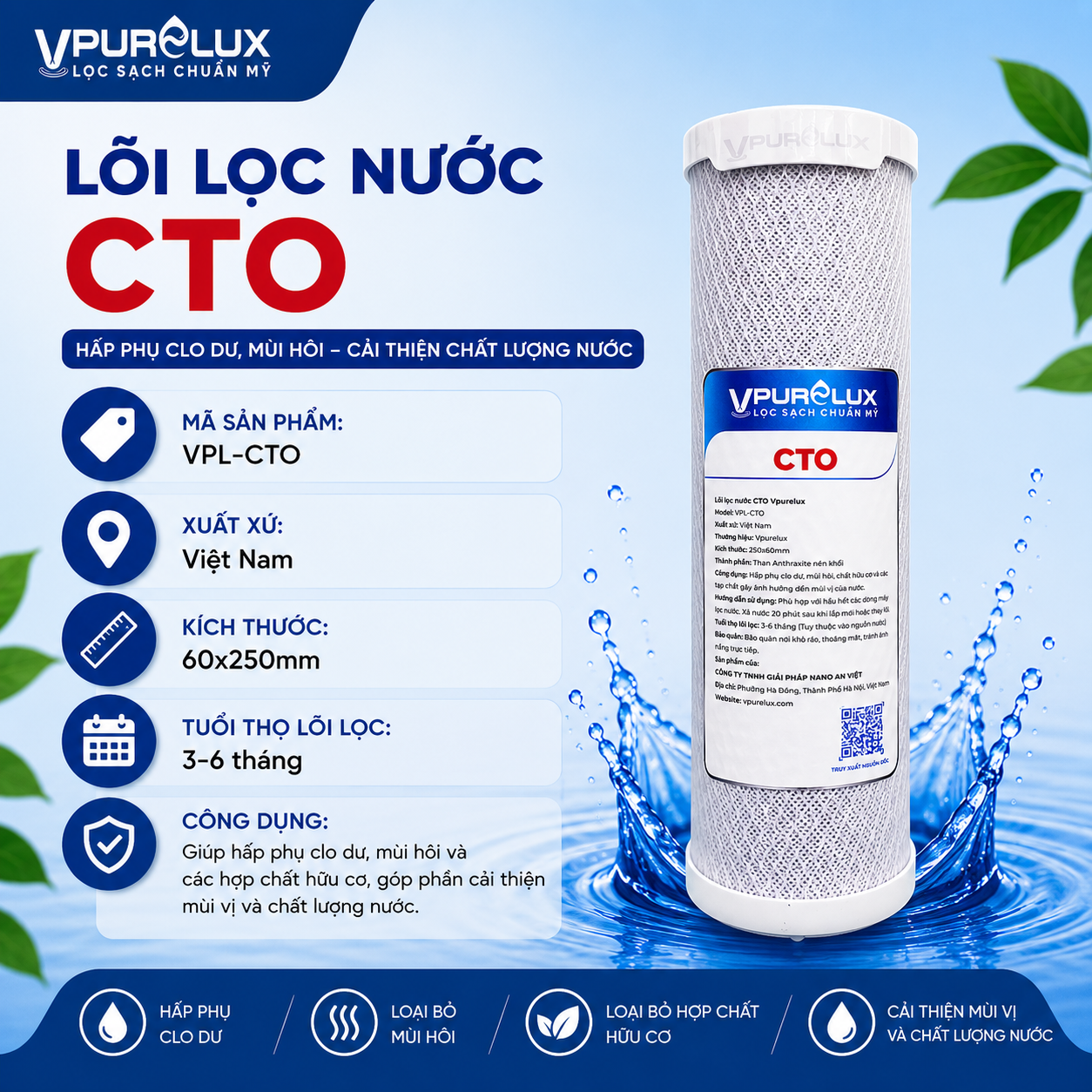 Lõi lọc nước CTO Vpurelux - Ảnh 3