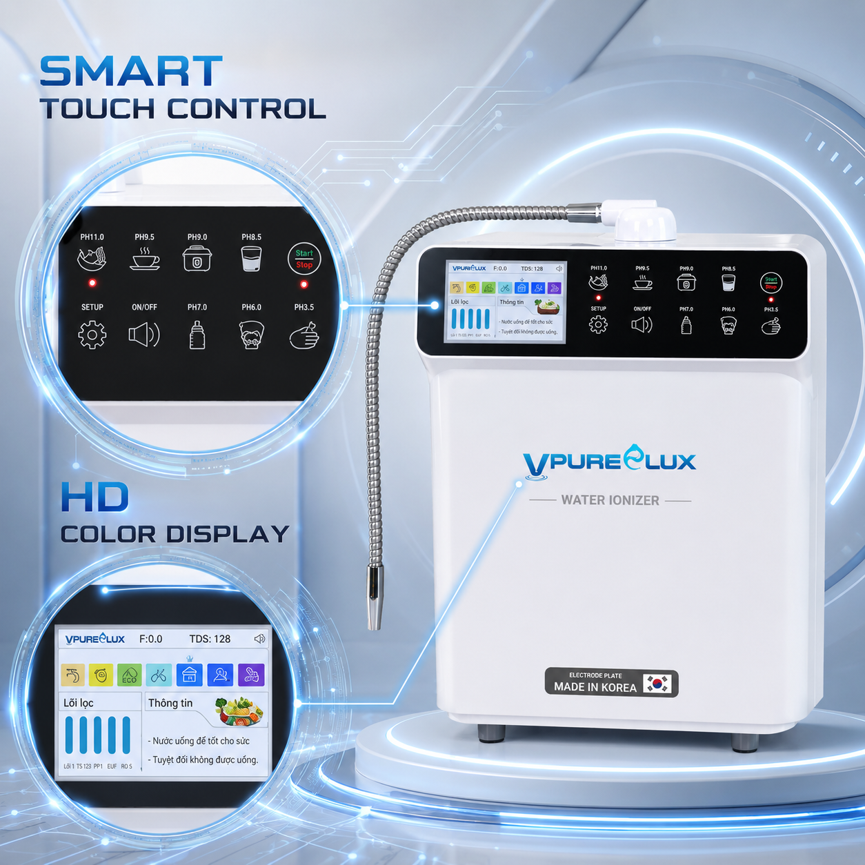Máy điện giải Ion Kiềm VPL-I5 Vpurelux - Ảnh 2